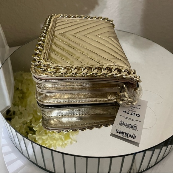 NWT Aldo Migreenwaldd Crossbody Bag, Gold - Picture 6 of 16
